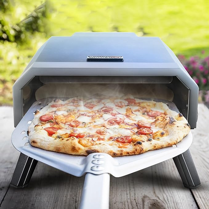 Outdoor Pizza Oven with 13-Inch Pizza Stone, 13,000 BTU, Portable Propane Gas Pizza Maker with Collapsible Legs for Backyard, Outdoor, Handmade Pizza, Black, GP1301-SC