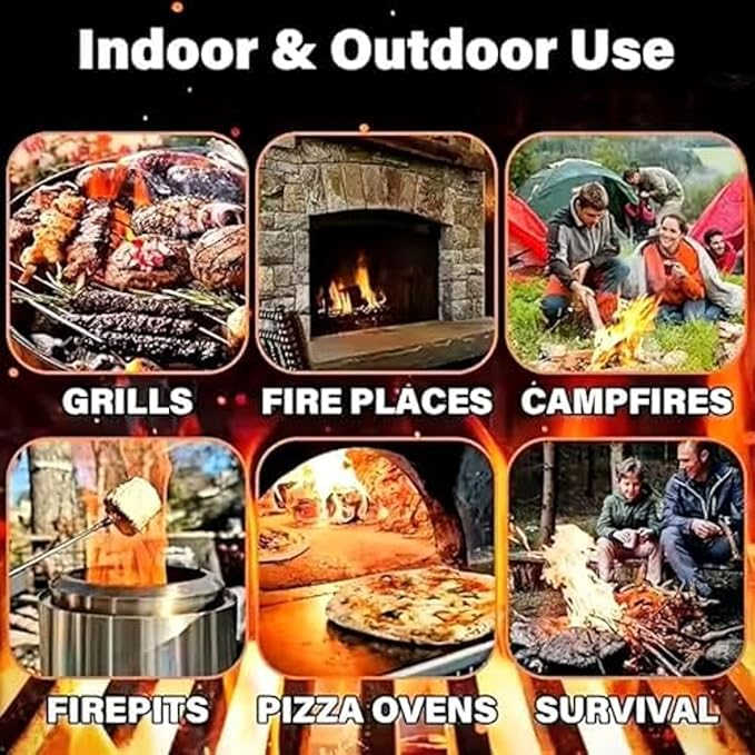 Fire Starter - Easy to Ignite,165 pcs Odorless Natural Fire Starters for Wood Stove & Pellet, Fireplace, Indoor & Outdoor Fire Pit, Firestarter for Grill, BBQ, Campfires, Chimney Charcoal, Tumbleweeds