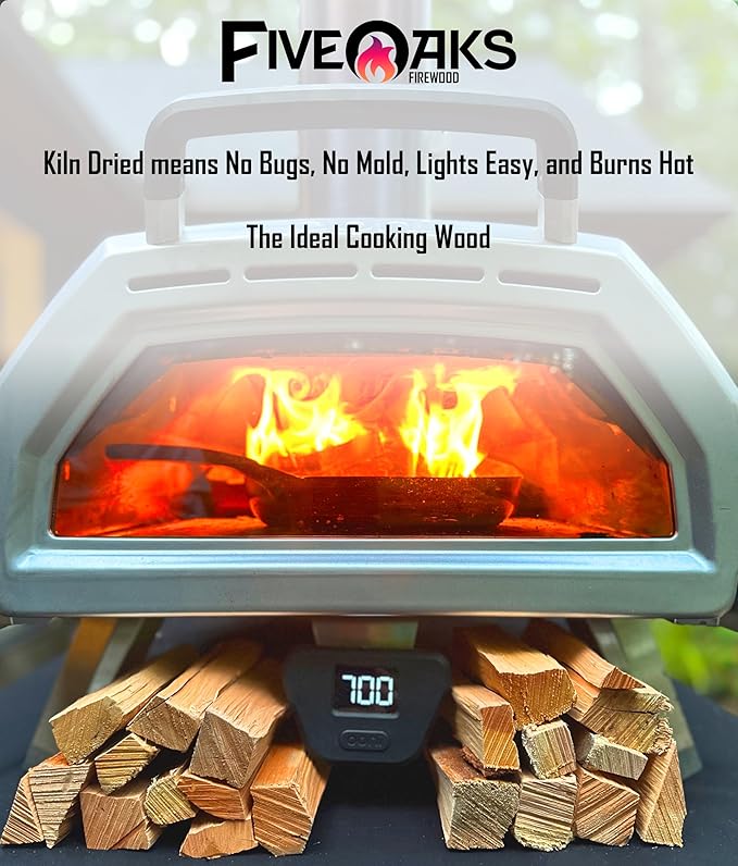 Pizza Oven Wood for Wood Fire Pizza Oven, Mini Hickory Firewood. 5 Inch Hickory Wood (1,000 Cubic Inches) ~5" Kiln Dried Firewood for Ooni Pizza Ovens, Gozney, Bertello Pizza Oven
