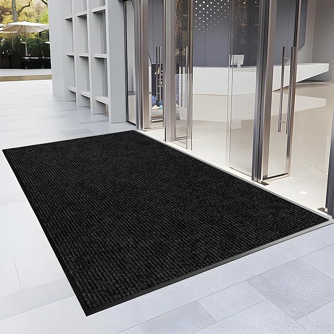 4′ x 7′ Front Door Mat Indoor Outdoor Entrance, Commercial Floor Mat Heavy Duty Dirt Trapper Entryway Doormat, Custom Size Non Slip Rubber Backing Welcome mat, Door Mat for High Traffic Area