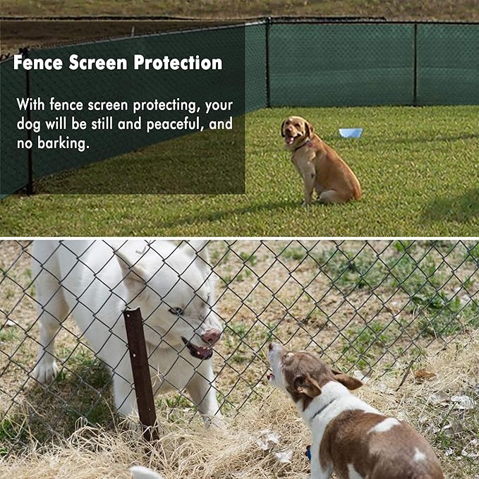 UPGRADE Privacy Fence Screen 5'x77' Dark Green Outdoor 90% Visibility Blockage 170 GSM Mesh Shade Cover Panels for Backyard,Balcony,Home Decoration with Zip Ties,Customized Avaliable