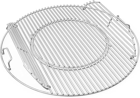 only fire Stainless Steel Grill Grate, Gourmet BBQ System Replaced Double-Side Hinged Cooking Grate for Weber 22" Charcoal Kettle Grills