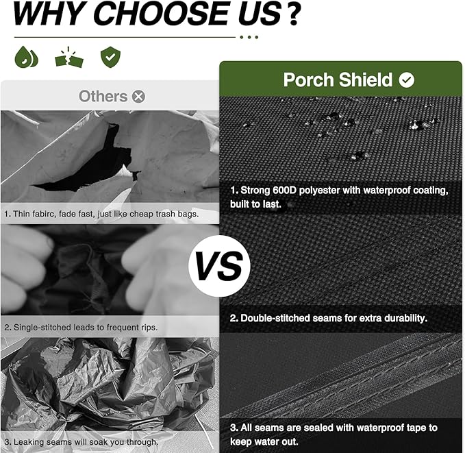 Porch Shield Round Patio Fire Pit Cover Fade Resistant Waterproof Outdoor Firepit Cover 50 inch for Fire Bowl