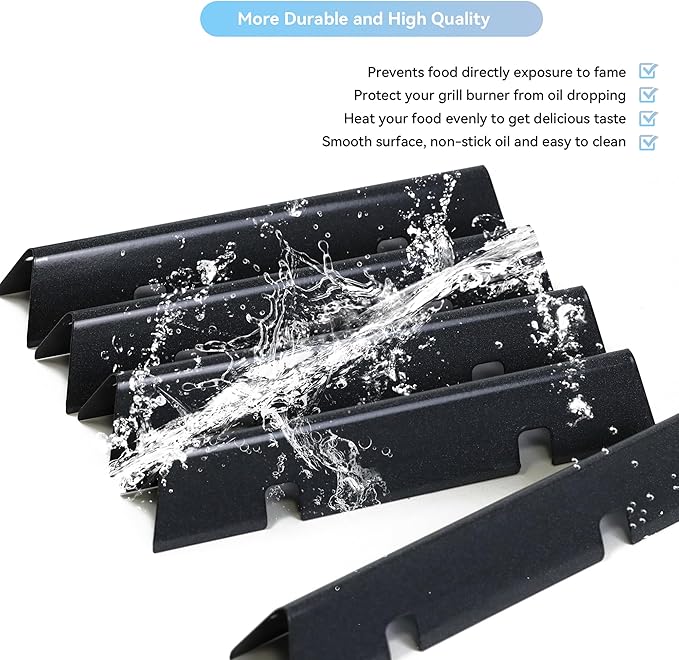 15.3 inch 67046 Flavorizer Bars for Weber Spirit II & I E310 E320 S310 S320 Grills with Front Mounted, Spirit II E310 7636 Heat Plate for Weber GS4 Spirit II 67046 69797 68843 Parts Flame Guard