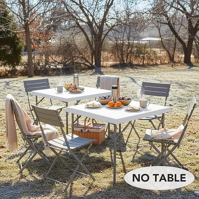 LUSHVIDA 2 Packs Vinyl Card Tablecloth with Flannel Backing 48x48 inch - Waterproof Plastic Picnic Table Cover for Square Folding Table Cloth with Elastic Corners, White