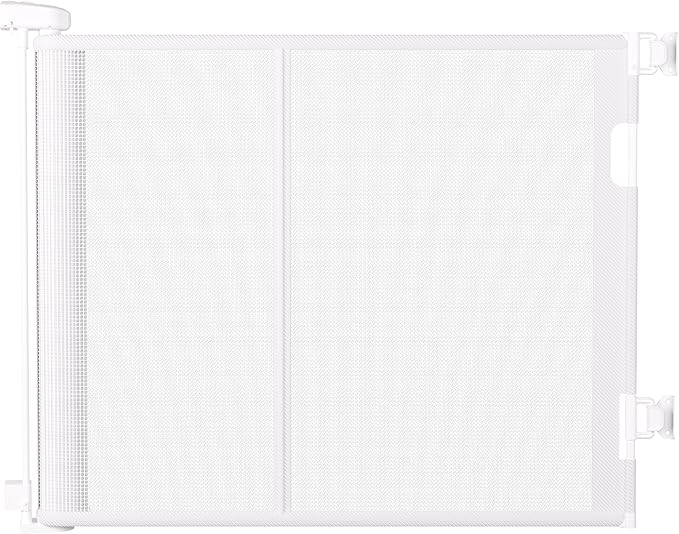 150 inches Retractable Baby Gate, 34 inches Tall Extra Wide Safety Gate for Large Hallways, Open Areas, Pet Zones, Durable Mesh Gate for Kids and Dogs, White