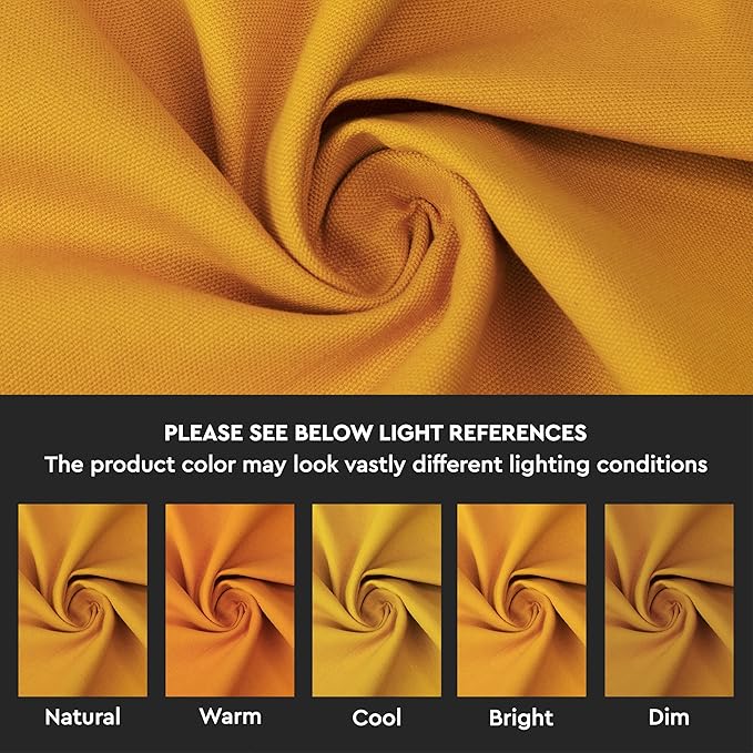 Encasa XO Table Runner 13x72 in Long | Cotton Canvas Fabric | Mango Solid Color | Machine Washable & Durable