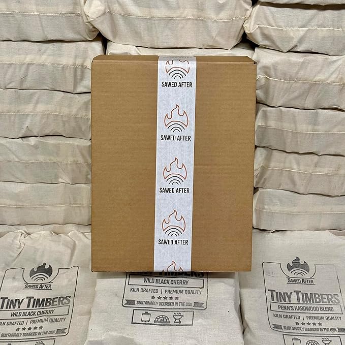 The Tiny Timbers USDA Grade Kiln Dried Hardwood for Table Top Fire Pit and Pizza Oven | Compatible with Solo Stove Mesa & Mesa XL | 5" Splits | USA Sourced | 15 lb. | 1000+ cu. in. | Wild Black Cherry