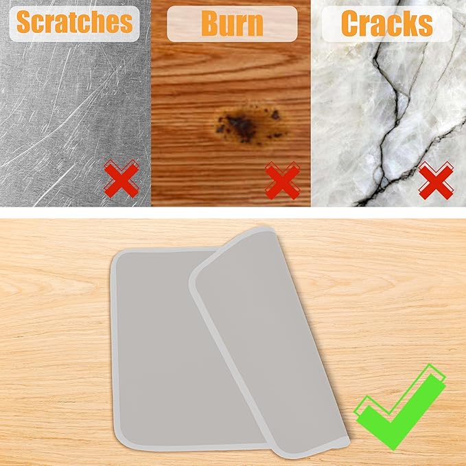 Gray 24x36 Inchs Heat Resistant Mat for Outdoor Grill Table,Fireproof Under Blackstone Griddle BBQ Mat,Air Fryer Mat,Indoor Fireplace Mat, Protect Your Table and Outdoor Grill Table（0.04in Thickness）
