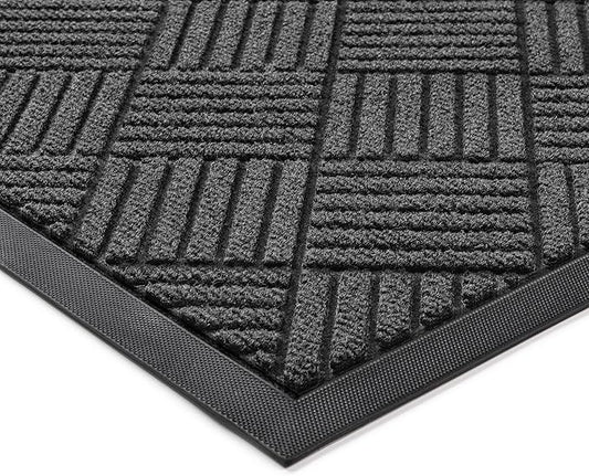 Front Door Mat, Heavy Duty Indoor Outdoor Doormat, 72" x 48" Low Profile Outdoor Mats for Home Entrance, Stain and Fade Resistant Welcome Mat Ideal for High Traffic Area, Diamond Grey
