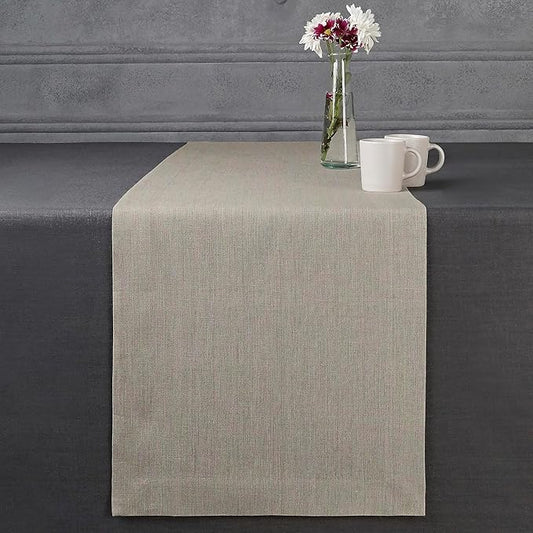 D'Moksha Homes Linen Natural Table Runner 120 Inches Long - 100% Pure Linen Dining Table Runner 14 x 120 Inch for Valentines, Holiday - Machine Washable
