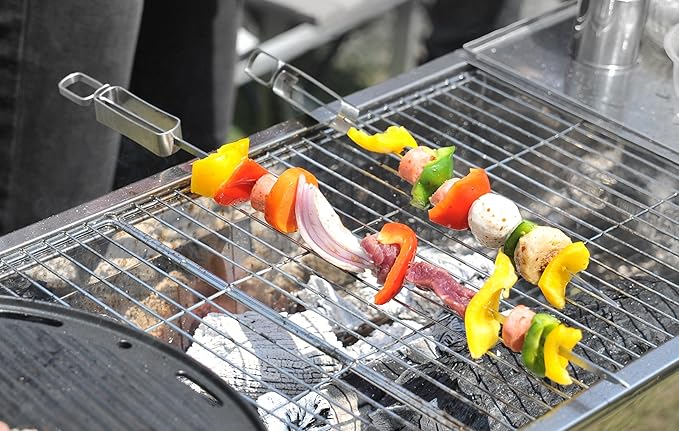 Jokari Pro Grade 6 in 1 Lighted Grill Tool. All in One Cooking Utensil Includes Easy Grip Handle, Spatula, Adjustable Tongs, Knife Blade, Scraper, Bottle Opener and LED Flashlight for Night Grilling.