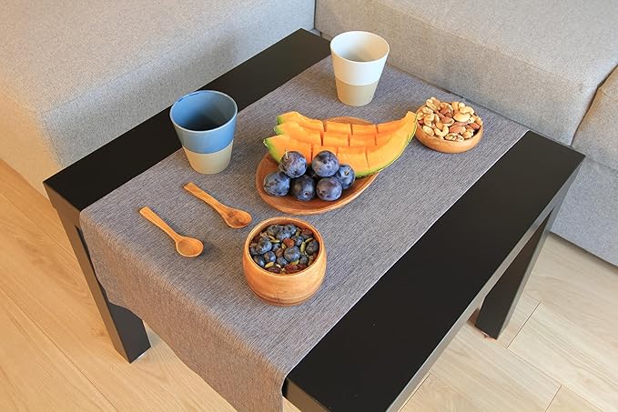 Grey Table Runner 48 inch, Gray Dresser Scarf, Waterproof Coffee Table Runner, Outdoor Small Dining Table Runners, Decor for Fiesta, Dinner Parties, Wedding, Thanksgiving, Halloween, Christmas