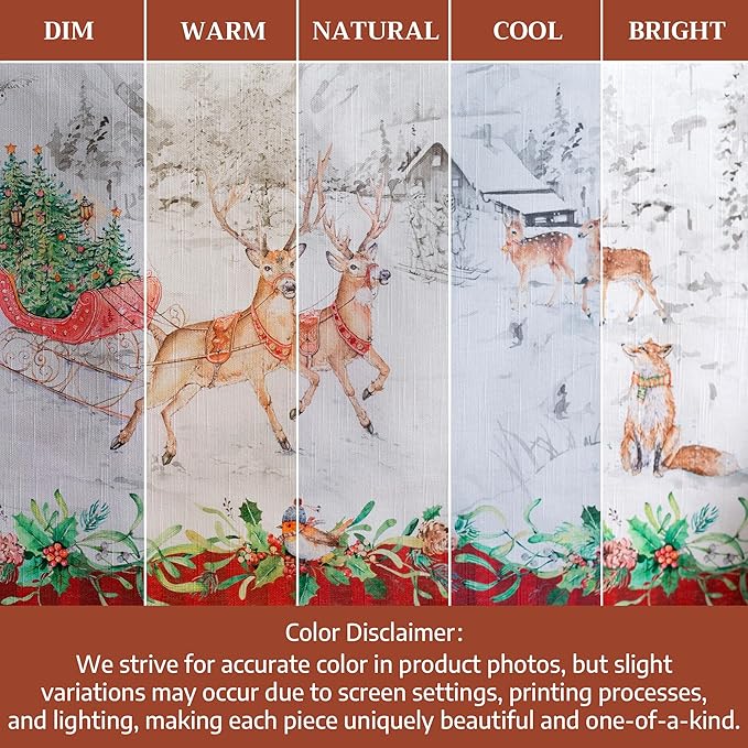 Maison d' Hermine Table Cloth Rectangle Table 100% Cotton 70 x 120 Inches Fall Tablecloth Reusable Everyday Use for Thanksgiving Christmas Decorations Dining Farmhouse Party (Christmas Tradition)