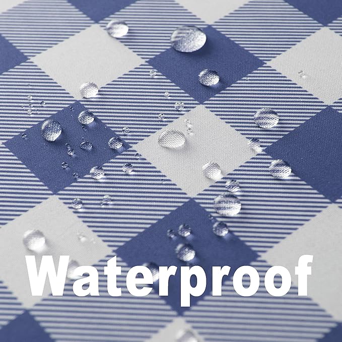 Waterproof Plaid Tablecloth Fabric - Oblong 52x70 Inch Classic Buffalo Tartan Table Cloth for Indoor/Outdoor Use - Washable Tabletop Cover for Dinner, BBQs, and Parties
