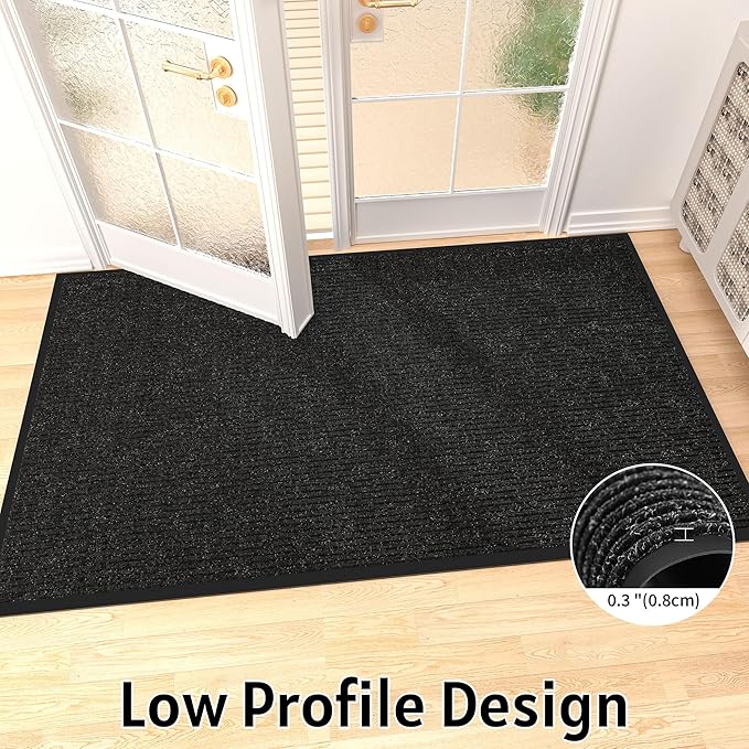 Front Door Mat Indoor Outdoor Entrance, 36" x 120" All-Season Heavy Duty Waterproof Doormat, Non-Slip Absorbent Entryway Mat, Easy to Clean, Low Profile Commercial Floor Mat for Indoor Outdoor