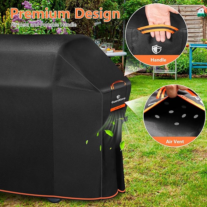 [Upgraded 1000D Heavy Duty Fabric] 52" Grill Cover for Weber Spirit 200 and 300 Series Outdoor Gas Grills, Super Waterproof BBQ Cover, Tear & Fade Resistant 7106 Grill Cover for Weber with Buckle