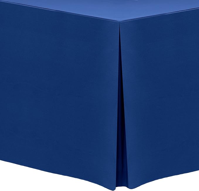 Ultimate Textile -5 Pack- 5 ft. Fitted Polyester Tablecloth - Fits 30 x 60-Inch Banquet and Folding Rectangular Tables - 42" H, Royal Blue