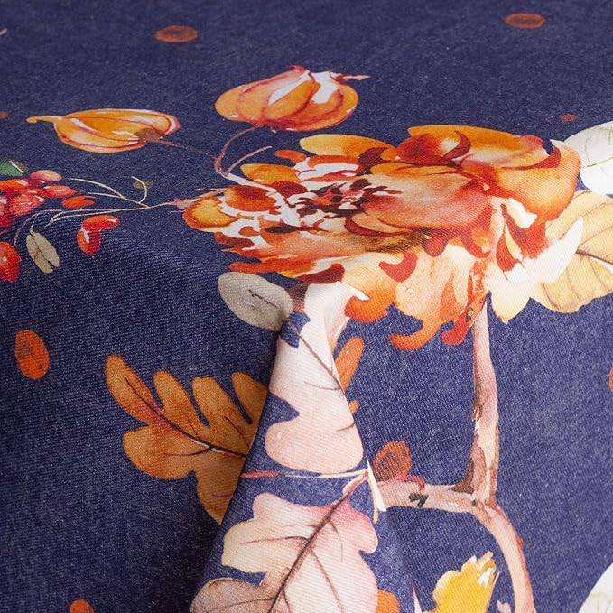 Maison d' Hermine Table Cloth Rectangle Table 100% Cotton 60 x 120 Inches Fall Tablecloth Reusable Everyday Use for Thanksgiving Christmas Decorations Dining Farmhouse Party (Kelim - Infinity)