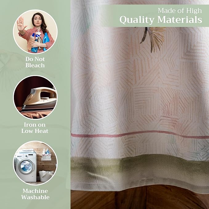 Maison d' Hermine Table Cloth Round Table 100% Cotton 63 Inches Tablecloth Reusable Decorative Everyday Use for Dining Room, Farmhouse, Home, Party, Festive & Wedding Spring Summer - Flying Birds