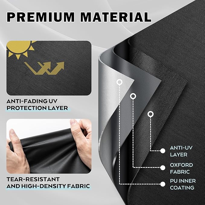Rectangular Outdoor Table Cover Weatherproof, 60 Inch Patio Table Cover for Outdoor Dining Table, Waterproof Patio Furniture Cover for Outside Bar Table