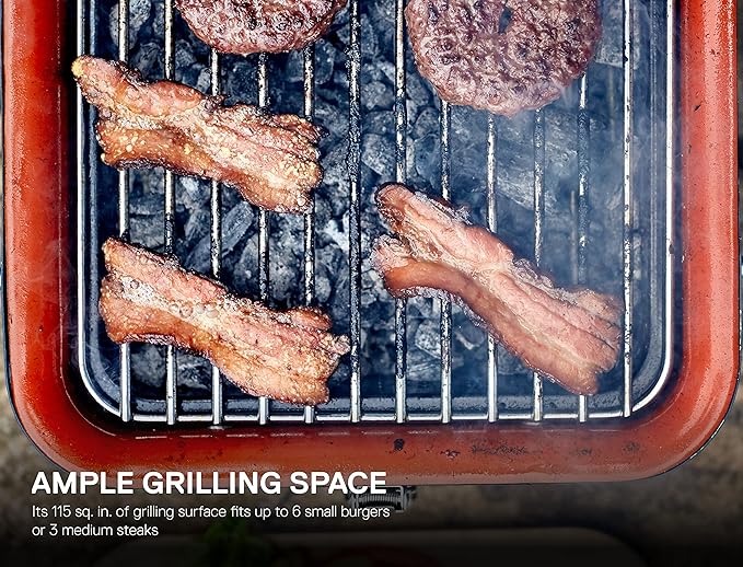 Everdure CUBE Portable Charcoal Grill, Tabletop BBQ, Perfect Tailgate, Beach, Patio, or Camping Grill, Lightweight & Compact Small Grill with Preparation Board & Food Storage Tray, Graphite