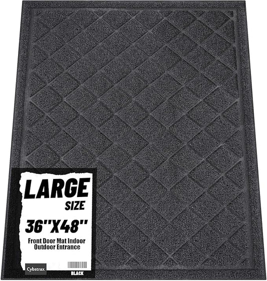Front Door Mat Indoor Outdoor Entrance, 36" x 48" All-Season Heavy Duty Waterproof Doormat, Non-Slip Absorbent Entryway Mat, Easy to Clean, Low Profile Commercial Floor Mat for Indoor Outdoor