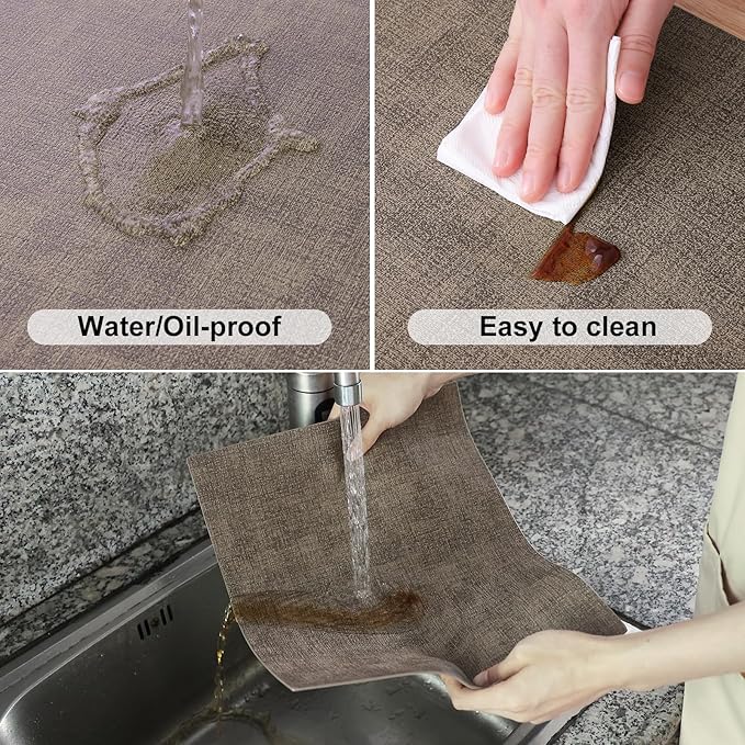Homaxy Faux Leather Heat Resistant Placemats for Dining Table Set of 12, Waterproof Wipeable Washable PU Table Mats, Easy to Clean Anti-Slip Place Mats, 11.8" x 17", Dark Brown