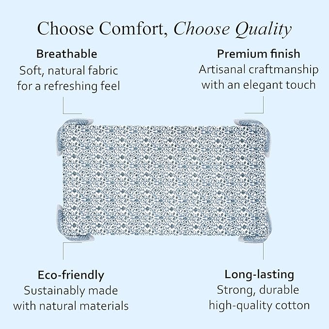 CPC Ocean Vine Tablecloth 100% Cotton 72x160 Inch Indian Block Print Rectangle Table Cover, Table Cloth for Gifting in Weddings, Halloween, Fall, Christmas, Thanksgiving