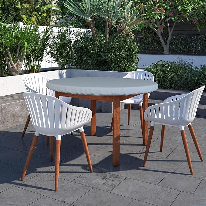 Covers & All Round Table Top Cover, 18 Oz Heavy Duty Waterproof UV & Weather Resistant Patio Table Cover, Outdoor Table Cover for Patio Outdoor Furniture & Coffee Table (30" Dia x 4 H Inches, Gray)