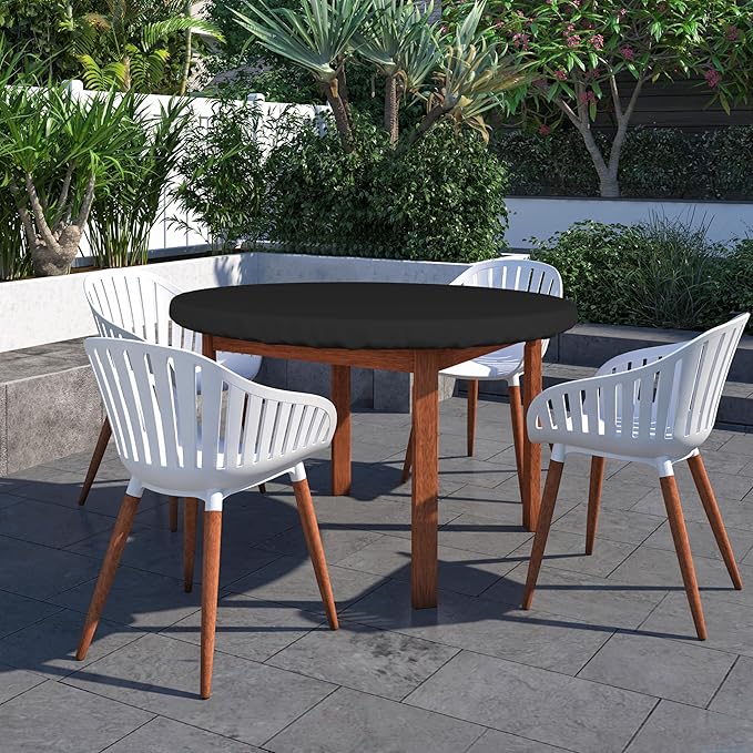 Covers & All Round Table Top Cover, 18 Oz Heavy Duty Waterproof UV & Weather Resistant Patio Table Cover, Outdoor Table Cover for Patio Outdoor Furniture & Coffee Table (41" Dia x 4 H Inches, Black)