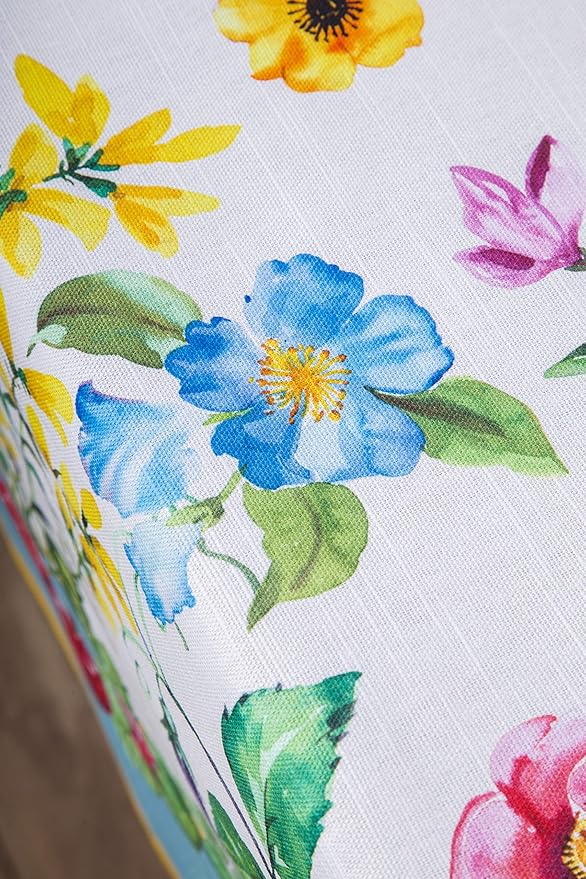 Maison d' Hermine Table Cloth Rectangle Table 100% Cotton 70 x 120 Inches Tablecloth Reusable Decorative Everyday Use for Dining Room, Farmhouse, Home, Party, Festive & Wedding Spring Summer - Giverny