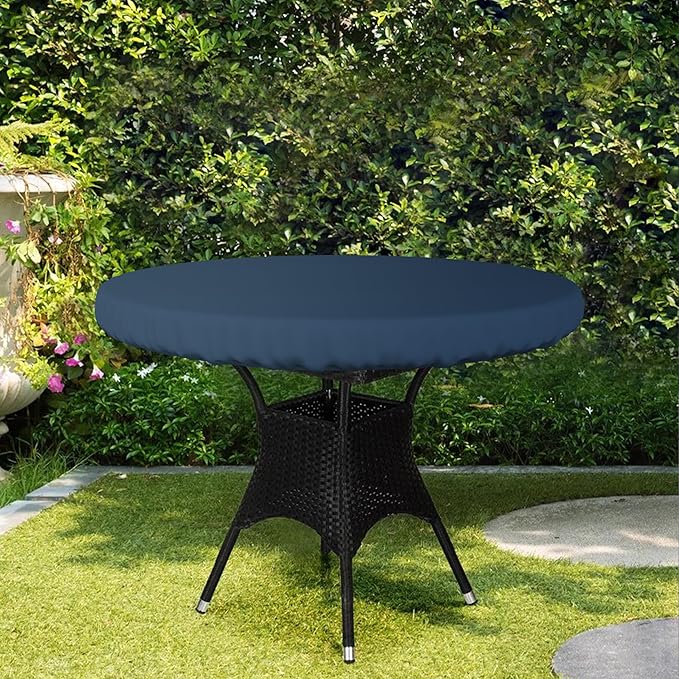 Covers & All Round Table Top Cover, 12 Oz Waterproof UV & Weather Resistant Patio Table Cover, Outdoor Table Cover for Patio Outdoor Furniture & Coffee Table (36" Dia x 4" H Inches, Blue)