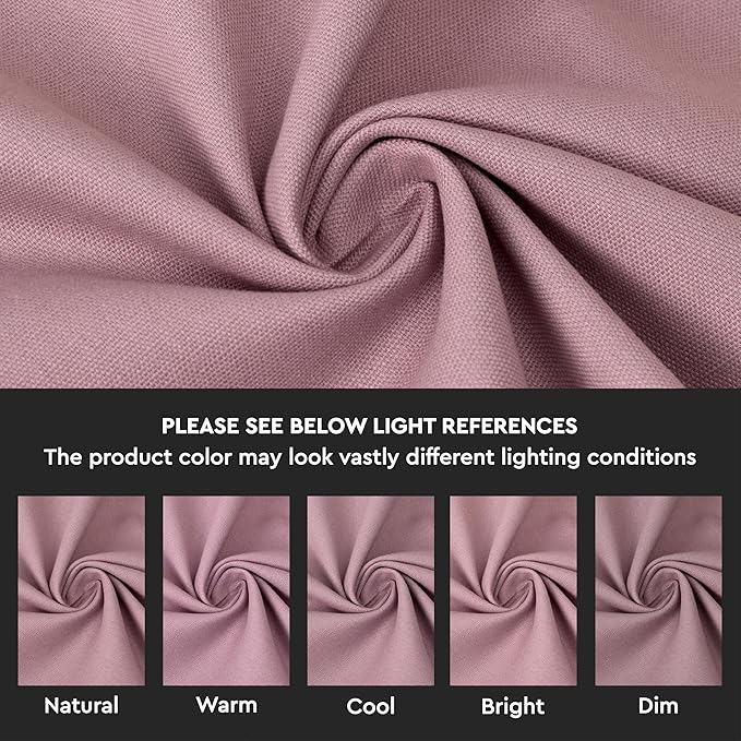 Encasa XO Table Runner 13"x59" Long | Cotton Canvas Fabric | Mauve Solid Color | Machine Washable & Durable
