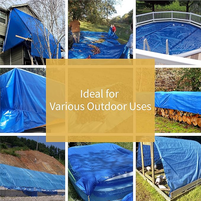 GUARD SHIELD Blue Tarp Waterproof 20x25 Feet Medium Duty All Purpose Poly Tarps Cover 7mil