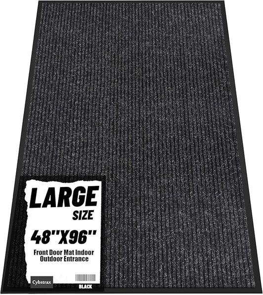 Front Door Mat Indoor Outdoor Entrance, 48" x 96" All-Season Heavy Duty Waterproof Doormat, Non-Slip Absorbent Entryway Mat, Easy to Clean, Low Profile Commercial Floor Mat for Indoor Outdoor