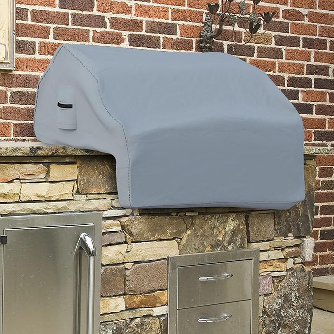 Covers & all Built-in Outdoor Grill Cover, Durable Heavy Duty 18 Oz Waterproof Cover Tuff Material with Air Pocket & Elastic for Snug Fit (57" W x 27" D x 26" H inches, Gray)