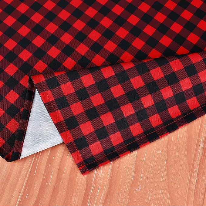 Red Gingham Christmas Plaid Tablecloth - Rectangular 58x102 Inch Water Resistant Table Cloth for Indoor/Outdoor Use - Holiday Table Cover for Kitchen, Picnics, and Parties
