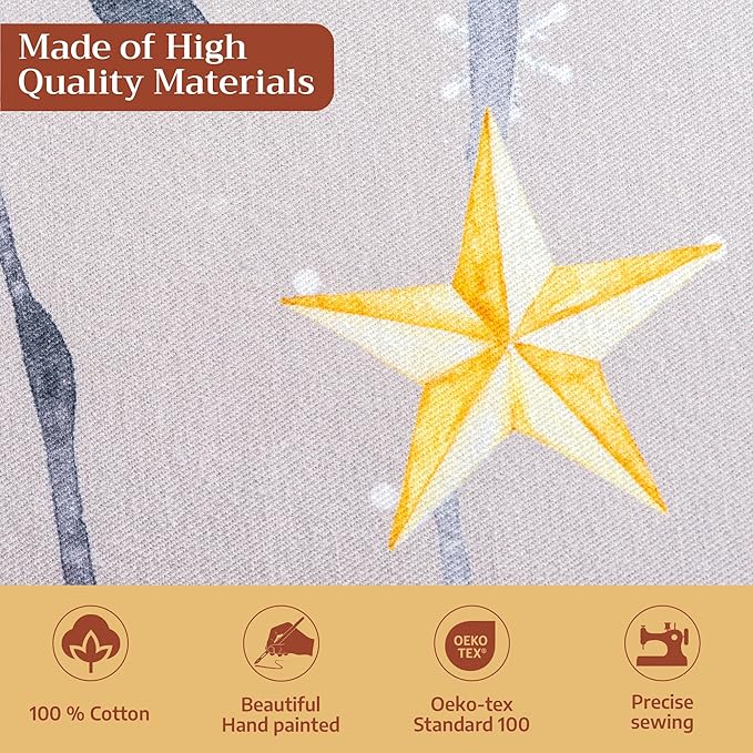 Maison d' Hermine Table Cloth Rectangle Table 100% Cotton 60 x 108 Inches Fall Tablecloth Reusable Everyday Use for Thanksgiving Christmas Decorations Dining Farmhouse Party (Fairy Christmas)