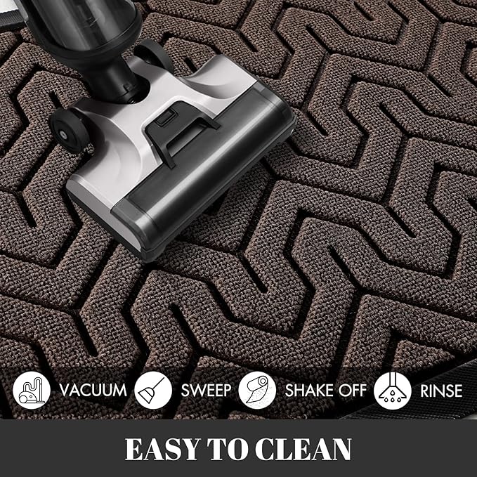 Yimobra 72x24 Indoor Outdoor Runner Rug, Heavy-Duty Entrance Mat for High Traffic Areas, Commercial Grade Welcome Door Mat, Easy Clean Brown