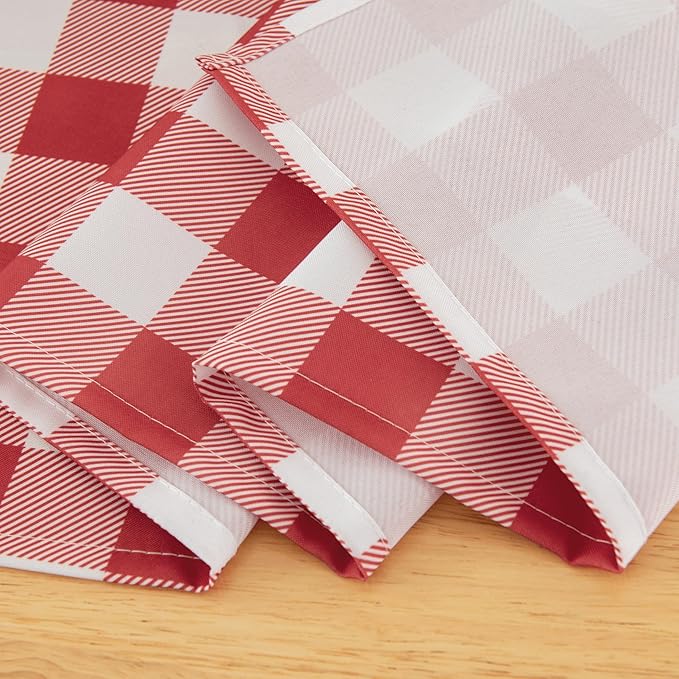 Waterproof Checkered Tablecloth Fabric - Rectangle 58x84 Inch Classic Gingham Buffalo Plaid Table Cloth for Indoor/Outdoor Use - Washable Table Cover for Kitchen, BBQs, and Parties