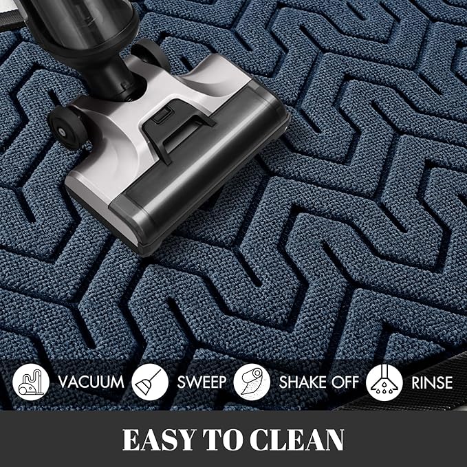 Yimobra 72x24 Indoor Outdoor Runner Rug, Heavy-Duty Entrance Mat for High Traffic Areas, Commercial Grade Welcome Door Mat, Easy Clean Blue