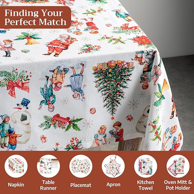 Maison d' Hermine Table Cloth Square Table 100% Cotton 60 x 60 Inches Fall Tablecloth Reusable Everyday Use for Thanksgiving Christmas Decorations Dining Farmhouse Party (Chromo)