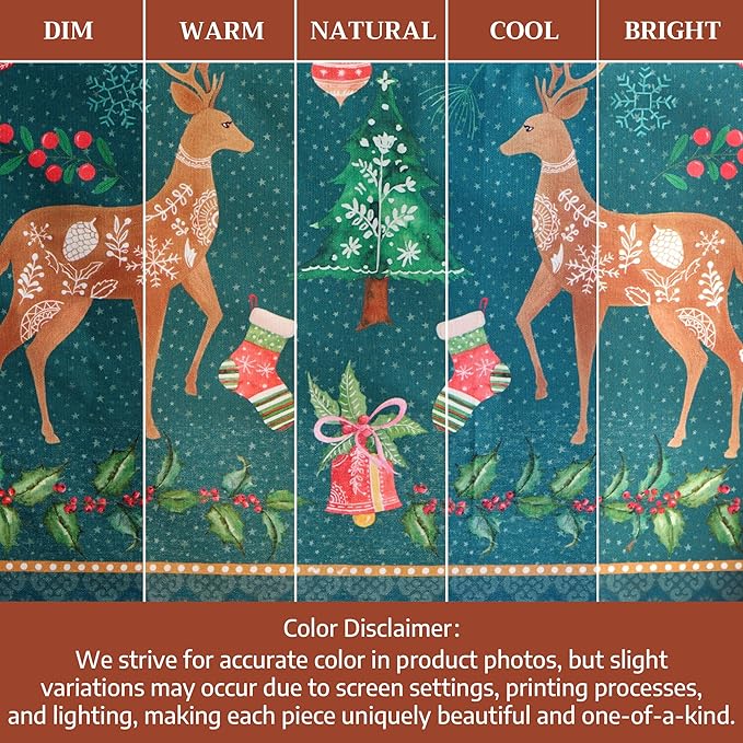 Maison d' Hermine Table Cloth Square Table 100% Cotton 54 x 54 Inches Fall Tablecloth Reusable Everyday Use for Thanksgiving Christmas Decorations Dining Farmhouse Party (Hygge Christmas)