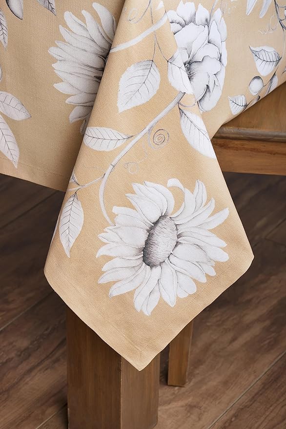 Maison d' Hermine Table Cloth Rectangle Table 100% Cotton 70 x 90 Inches Fall Tablecloth Reusable Everyday Use for Thanksgiving Christmas Decorations Dining Farmhouse Party (Pretty Autumn)
