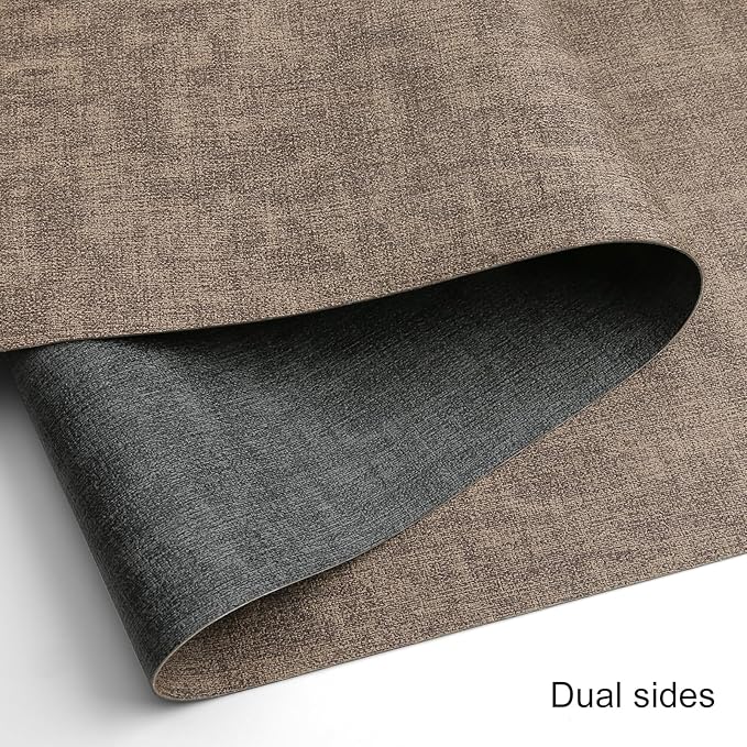 Table Runners 72 Inches Long, Dual-Sided Faux Leather Farmhouse Table Runner Waterproof Heatproof Non-Slip for Living Room Party Home Decor Holiday Decorations(Gray Brown, 12 x 72 Inch)