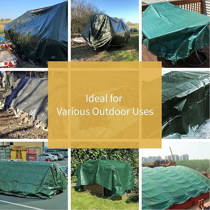 GUARD SHIELD Green Tarp Waterproof 12x20 Feet Medium Duty All Purpose Poly Tarps Cover 7mil