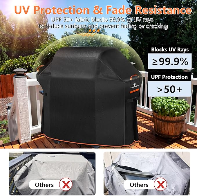 [Upgraded 1000D Heavy Duty Fabric] 52" Grill Cover for Weber Spirit 200 and 300 Series Outdoor Gas Grills, Super Waterproof BBQ Cover, Tear & Fade Resistant 7106 Grill Cover for Weber with Buckle