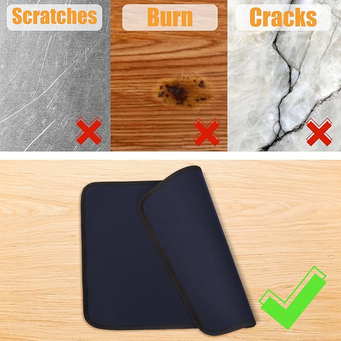 Blue 15x18 Inchs Heat Resistant Mat for Outdoor Grill Table,Fireproof Under Blackstone Griddle BBQ Mat,Air Fryer Mat,Indoor Fireplace Mat, Protect Your Table and Outdoor Grill Table（0.04in Thickness）
