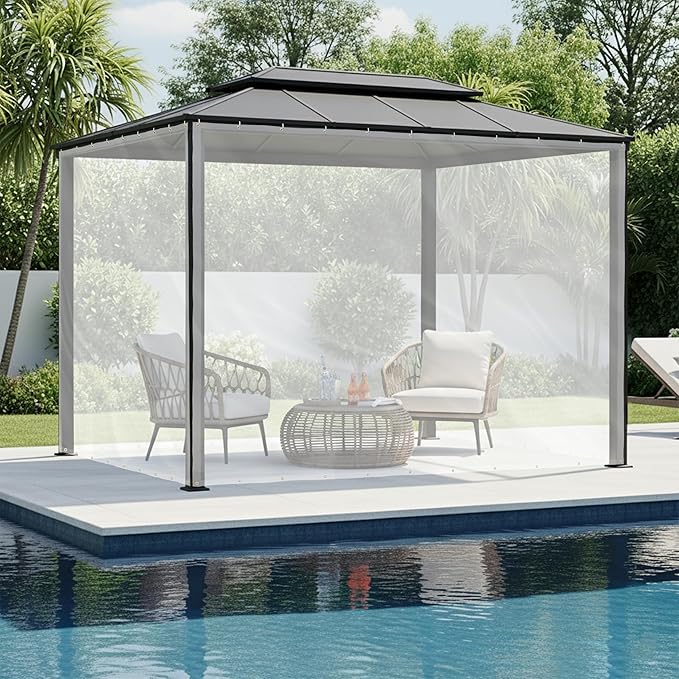 Covers & All Outdoor Clear Tarp Curtain, 18oz Clear Outdoor Curtains for Patio, Waterproof & Tear Proof Transparent PVC Vinyl Tarp with Rustrpoof Grommets for Porch, Gazebos, Balcony (4'H x 9'W feet)